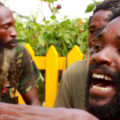 Nyabinghi Drummers in the Bob Marley Museum Yard, Kingston