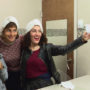 BMC students take selfie at the Mikvah (Montreal)